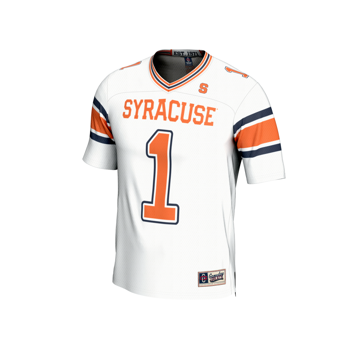 #1 Syracuse Orange GameDay Greats Lightweight Collegiate Football Fashion Jersey - White