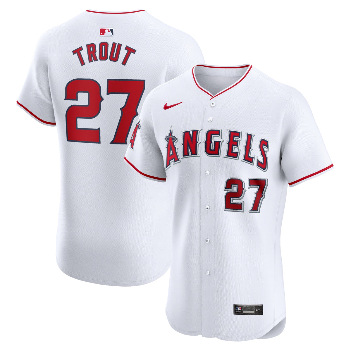 Los Angeles Angels Mike Trout White Home Elite Player Jersey