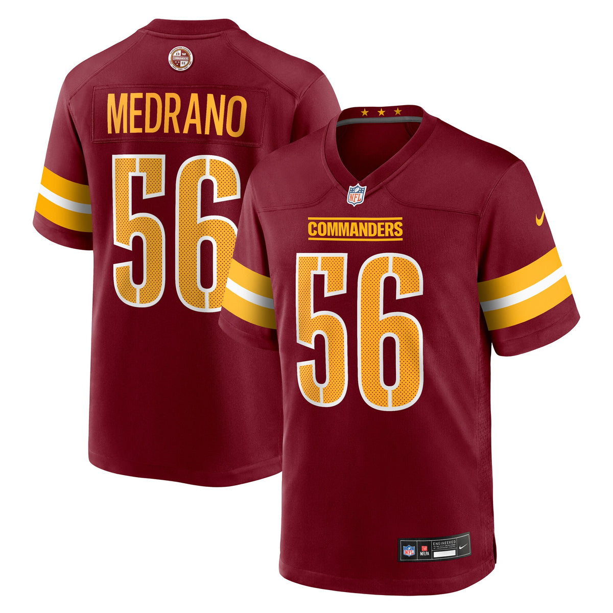 Washington Commanders Kain Medrano Burgundy Team Game Jersey