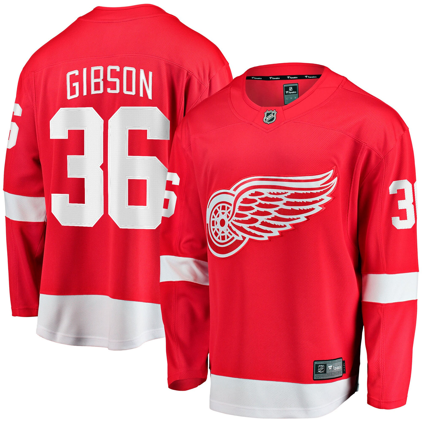 Detroit Red Wings John Gibson Fanatics Red Home Breakaway Jersey