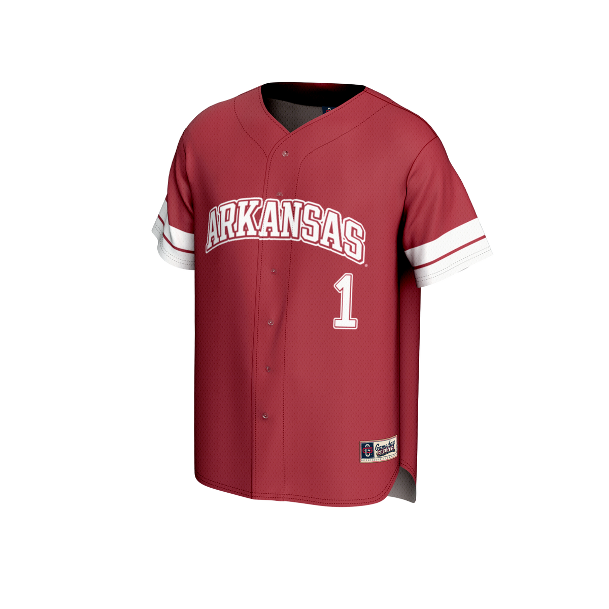 #1 Arkansas Razorbacks GameDay Greats Lightweight Collegiate Baseball Fashion Jersey - Cardinal