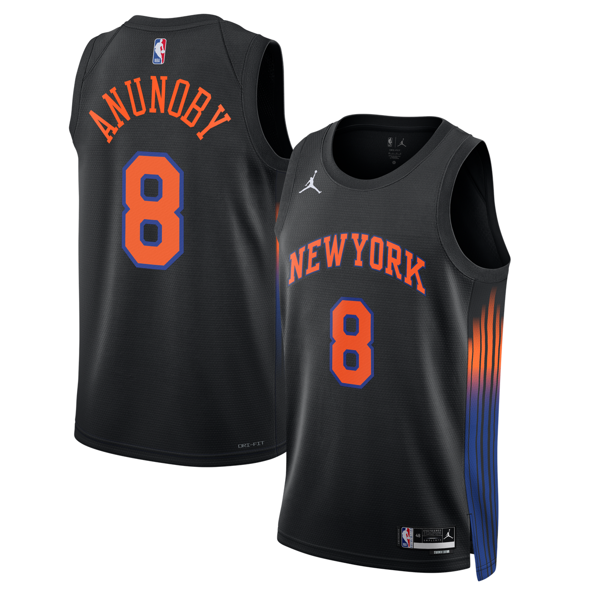 New York Knicks Jordan Brand Statement Edition Jersey - Black - OG Anunoby -