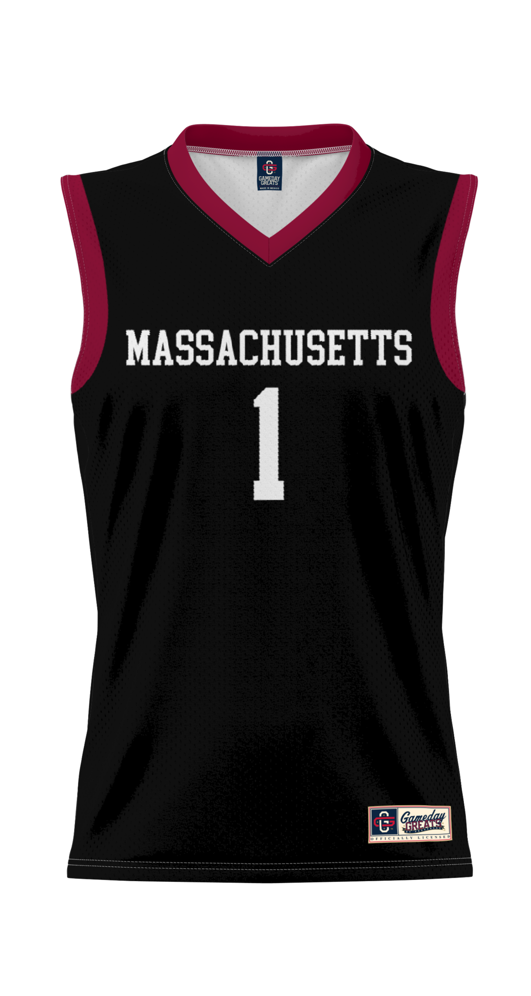 #1 UMass Minutemen GameDay Greats Lightweight Basketball Jersey - Black