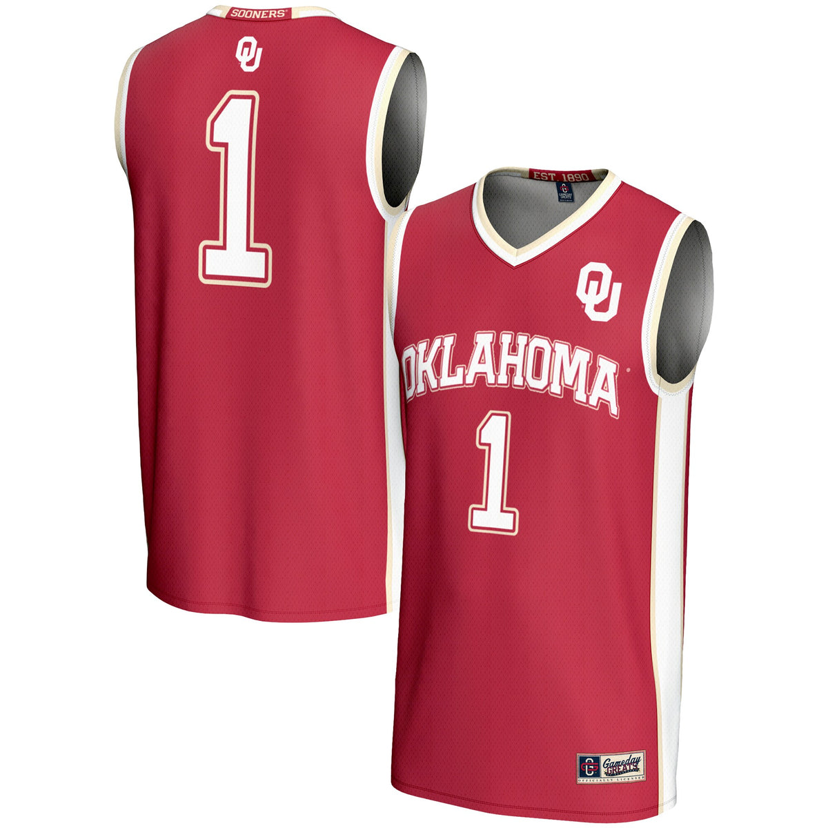 #1 Oklahoma Sooners GameDay Greats Lightweight Basketball Jersey - Crimson