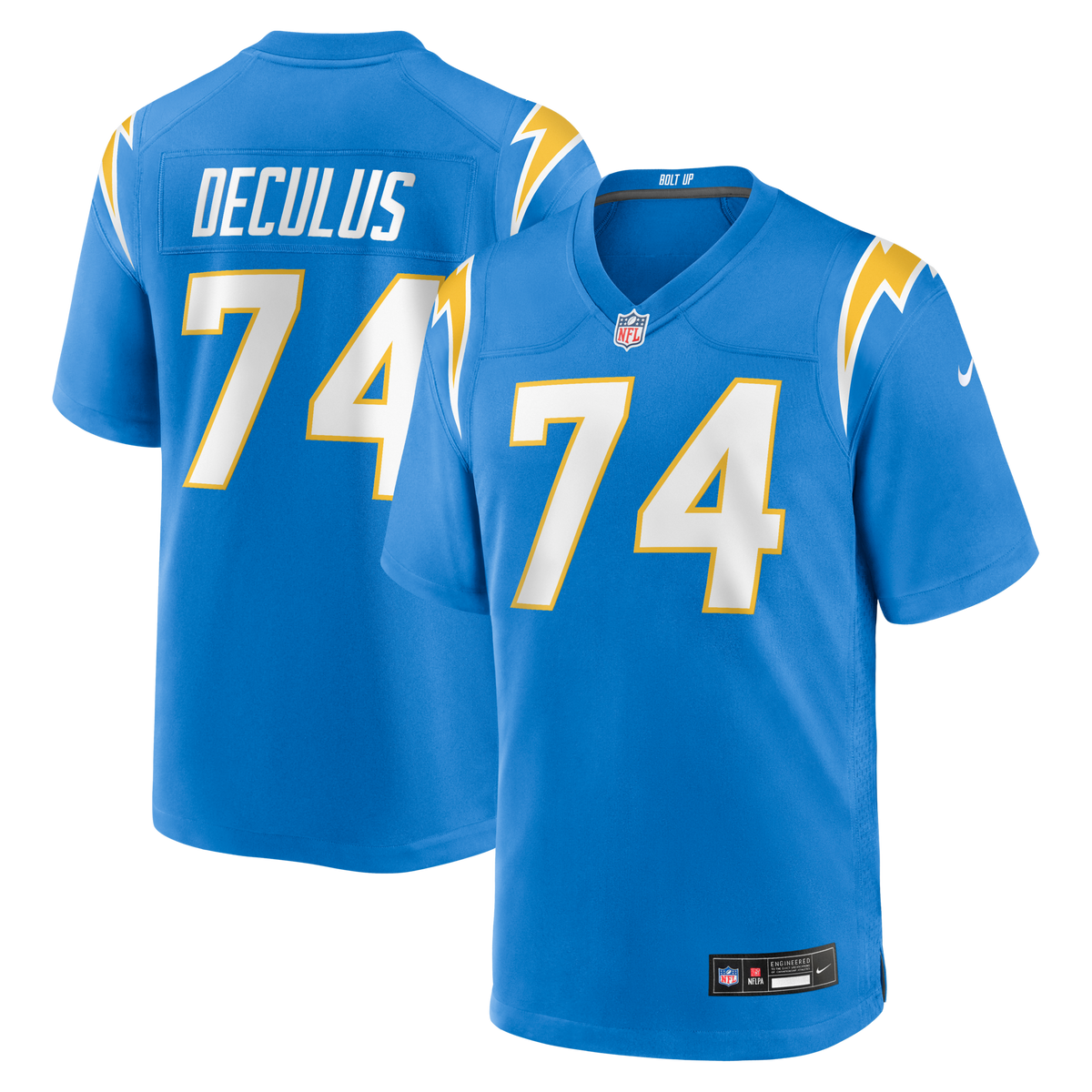 Los Angeles Chargers Austin Deculus Powder Blue Team Game Jersey