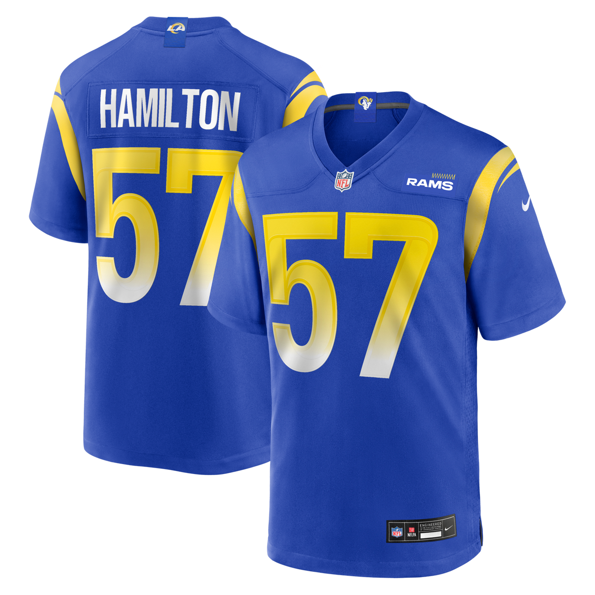 Los Angeles Rams Ty Hamilton Royal Team Game Jersey