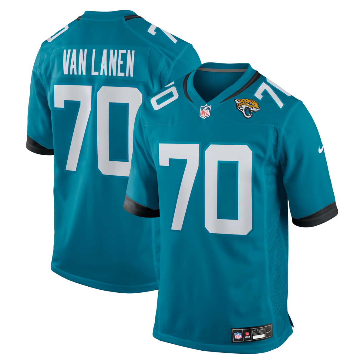 Jacksonville Jaguars Cole Van Lanen Teal Game Player Jersey