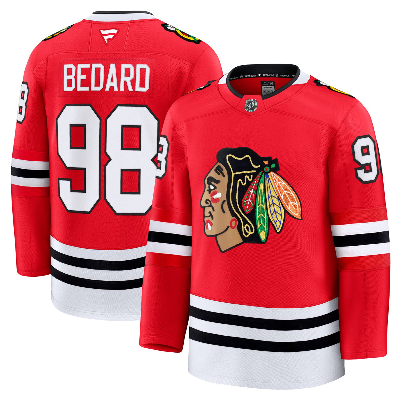 Chicago Blackhawks Connor Bedard Fanatics Red Home Premium Jersey