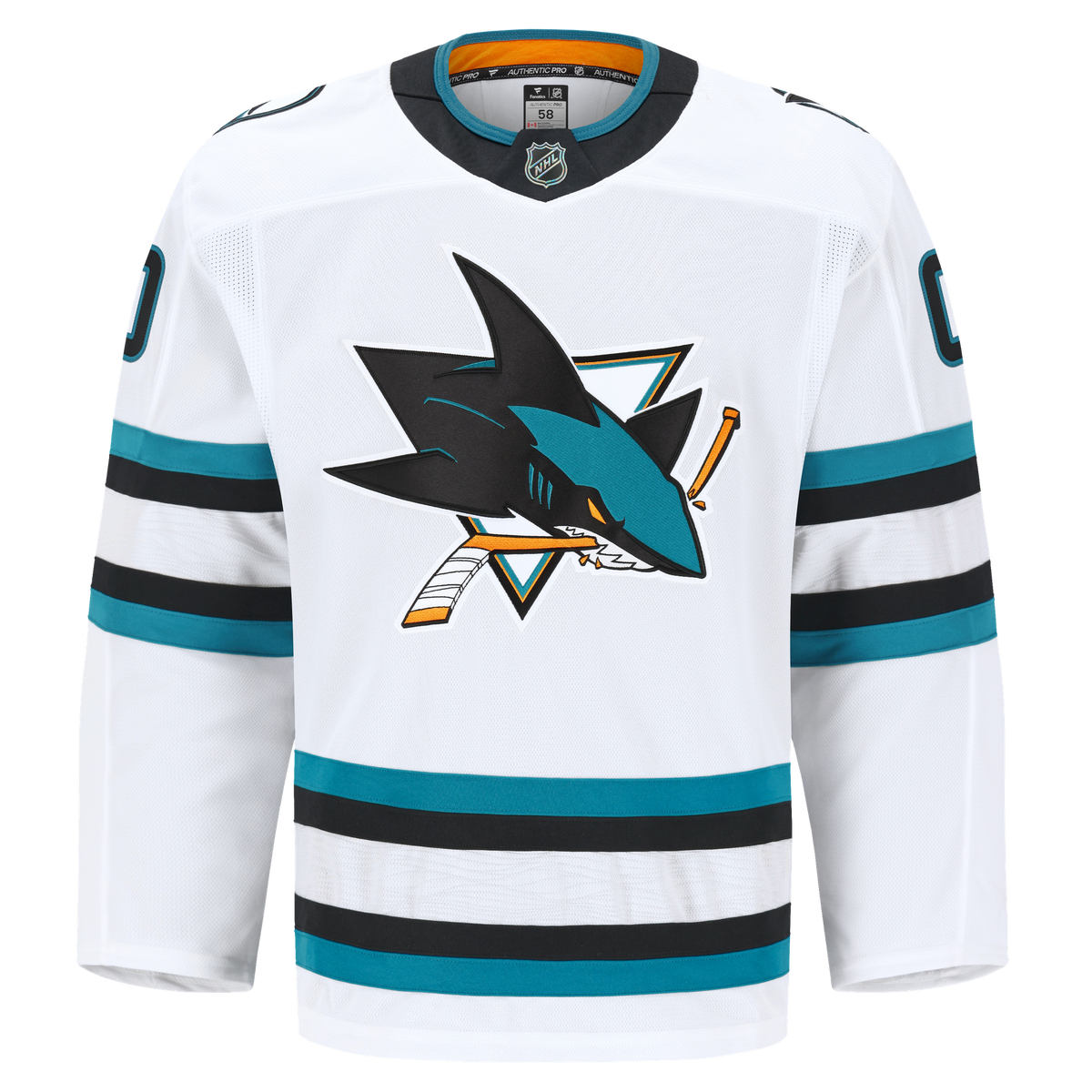 San Jose Sharks Fanatics White Away Authentic Pro Custom Jersey