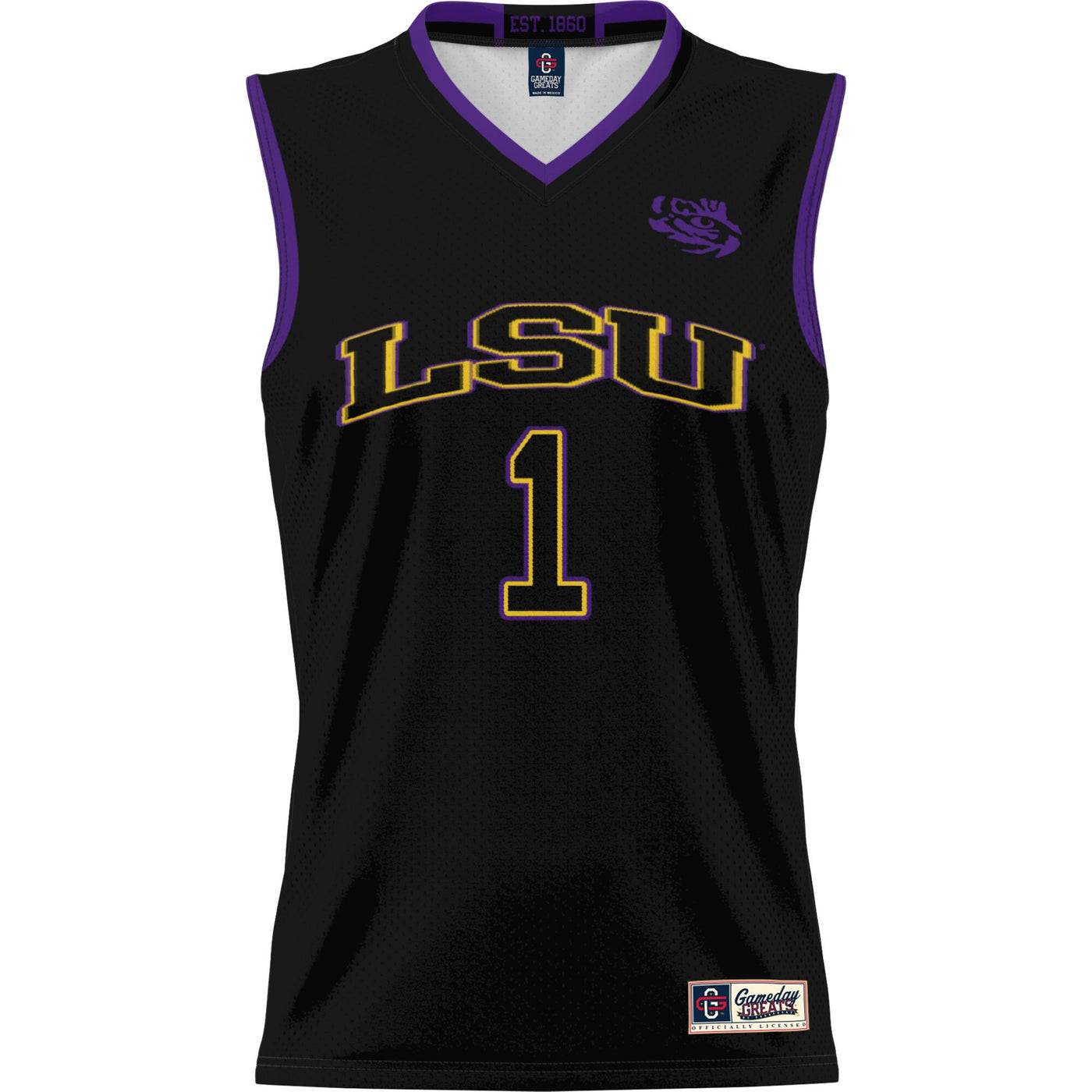 Male GameDay Greats #1 Black LSU Tigers Lightweight Basketball Jersey