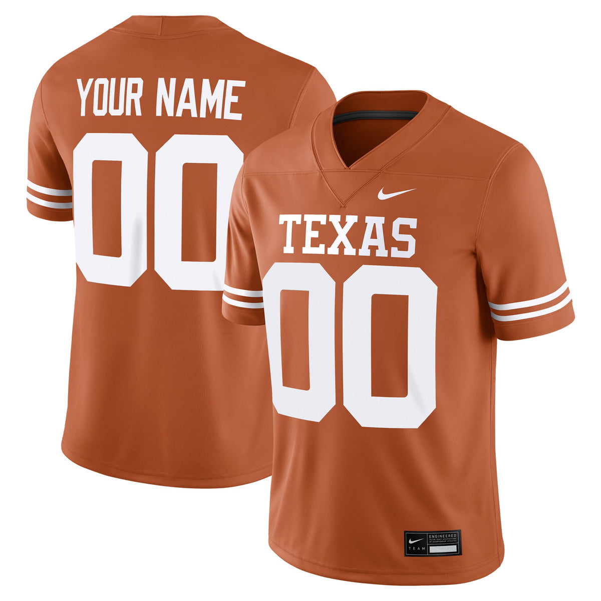 Texas Longhorns Custom Football Game Jersey - Texas Orange