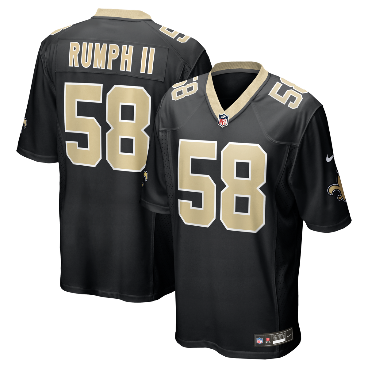New Orleans Saints Chris Rumph II Black Team Game Jersey