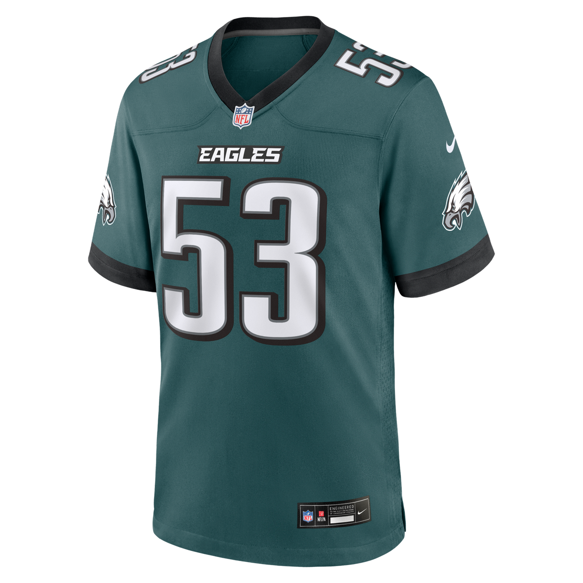 Philadelphia Eagles Zack Baun Midnight Green Team Game Jersey