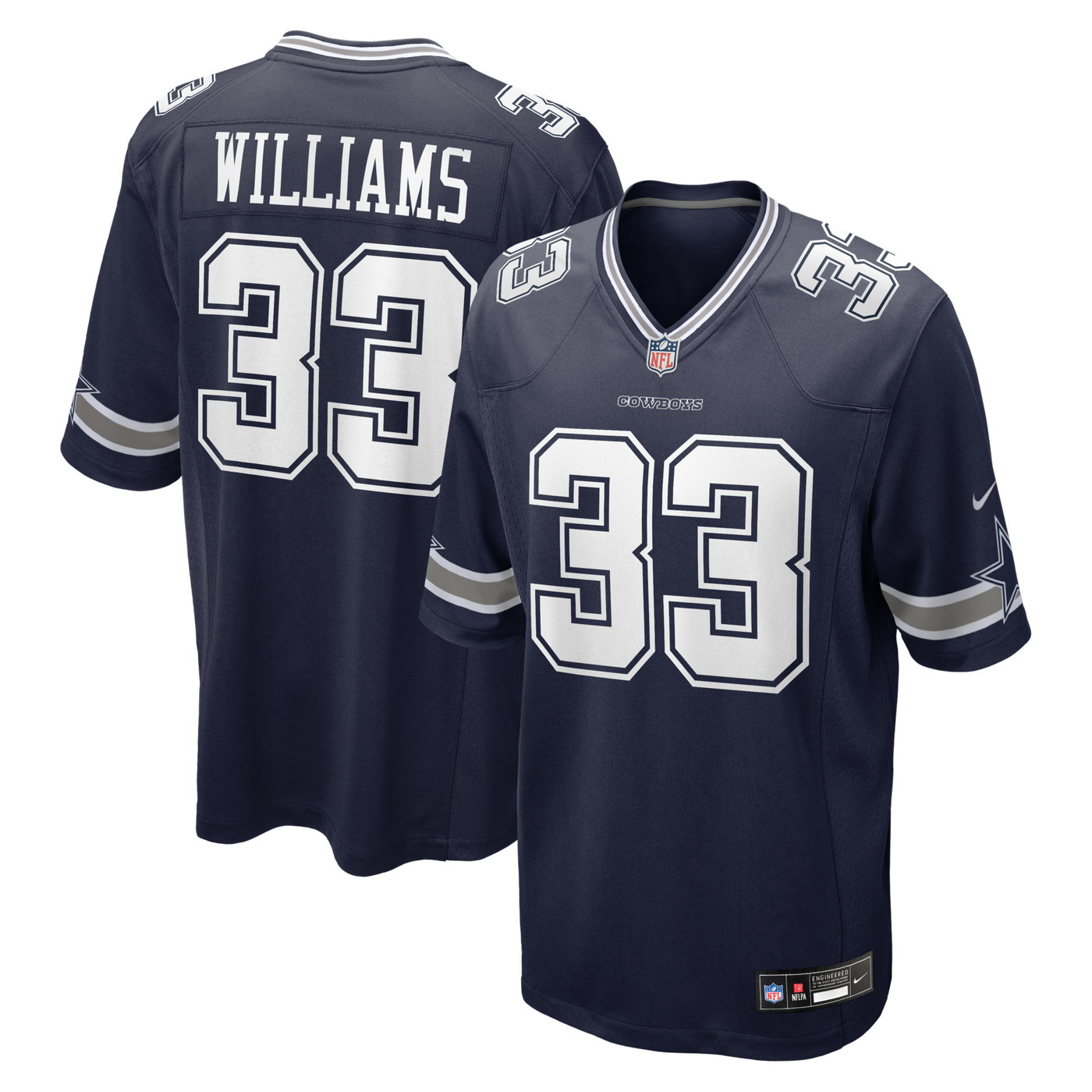 Dallas Cowboys Javonte Williams Nike Navy Team Game Jersey