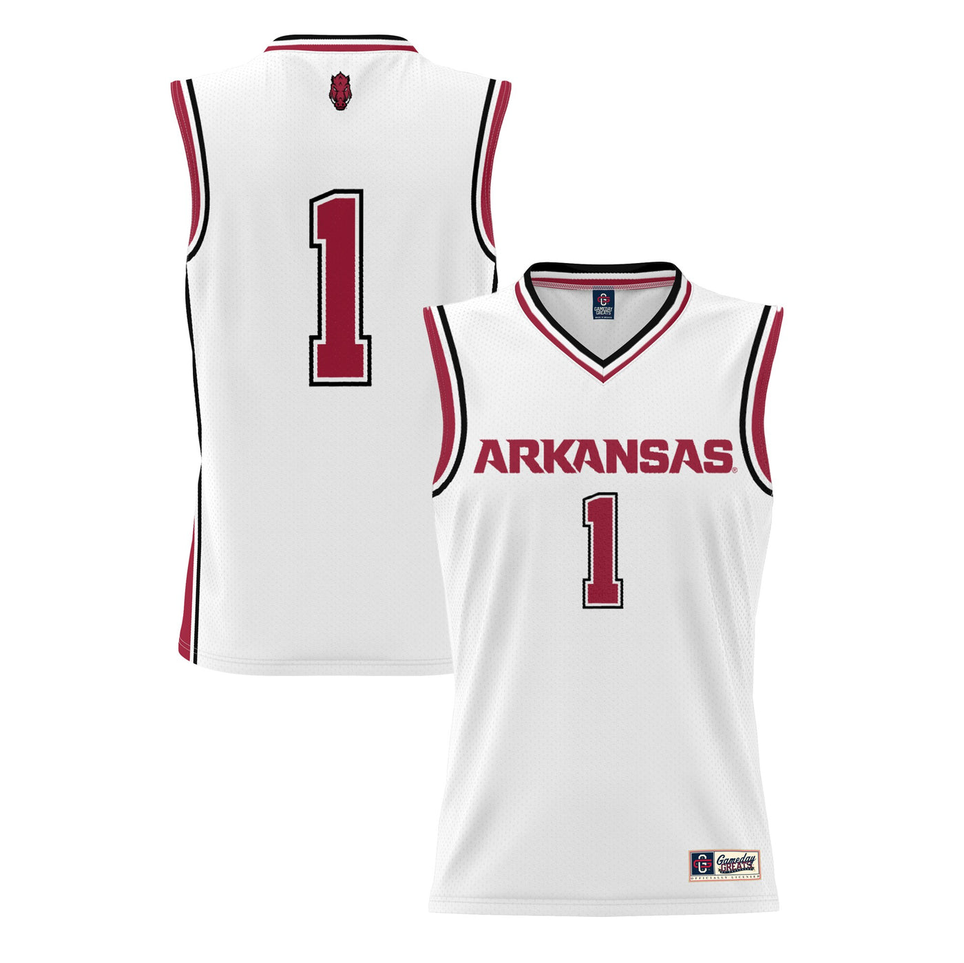 GameDay Greats #1 White Arkansas Razorbacks Lightweight Basketball Jersey