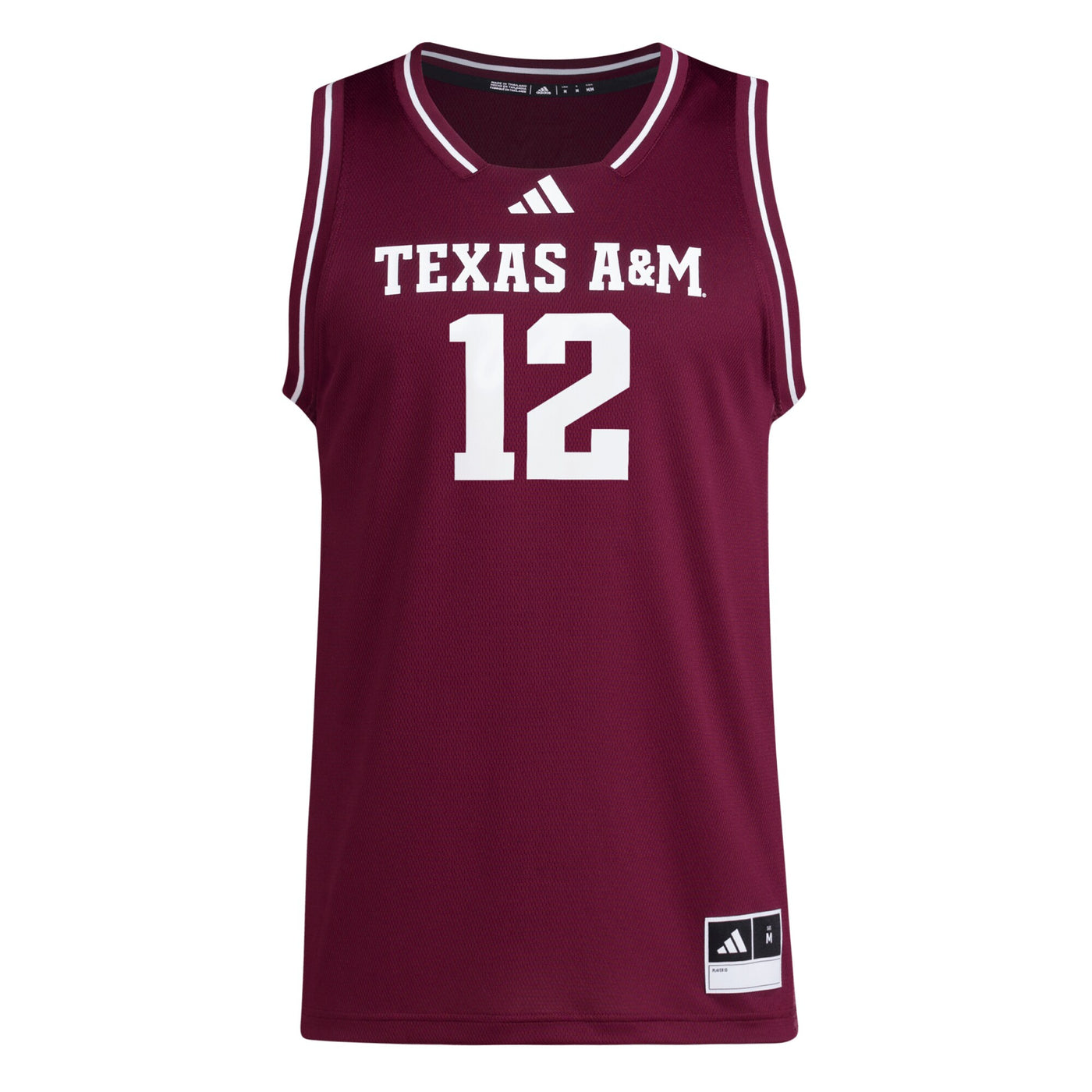 adidas #12 Maroon Texas A&M Aggies Replica Swingman Jersey