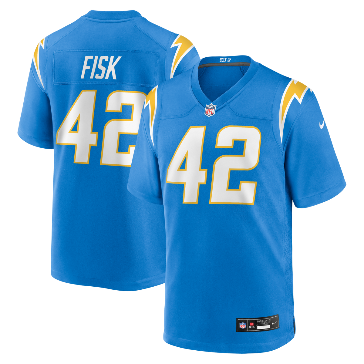 Los Angeles Chargers Tucker Fisk Powder Blue Team Game Jersey