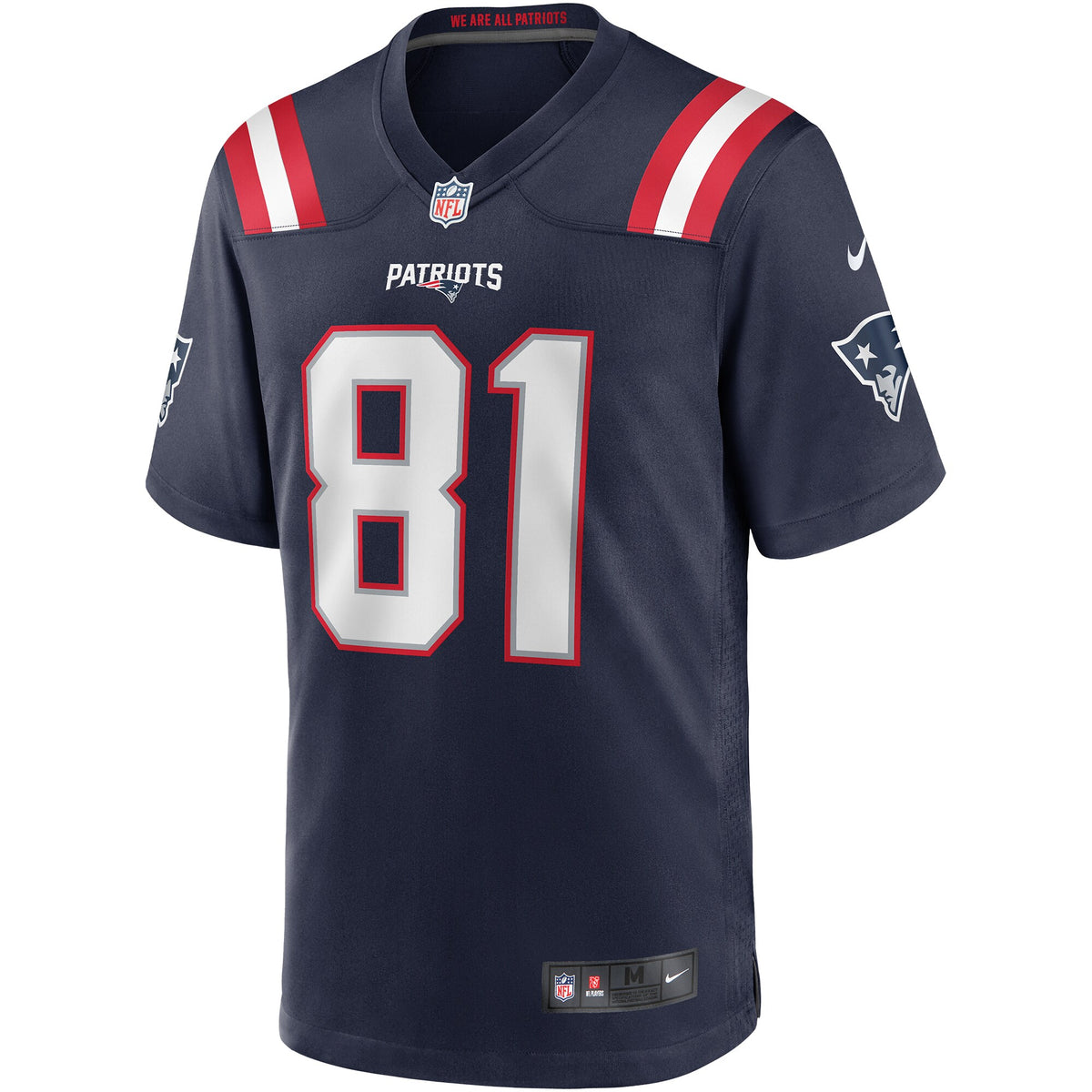 New England Patriots Randy Moss Navy Game Retired Player Jersey