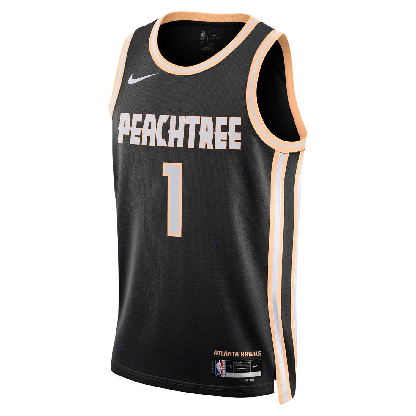 Nike Atlanta Hawks 2025/26 Nike City Edition Swingman Jersey - Black - Jalen Johnson