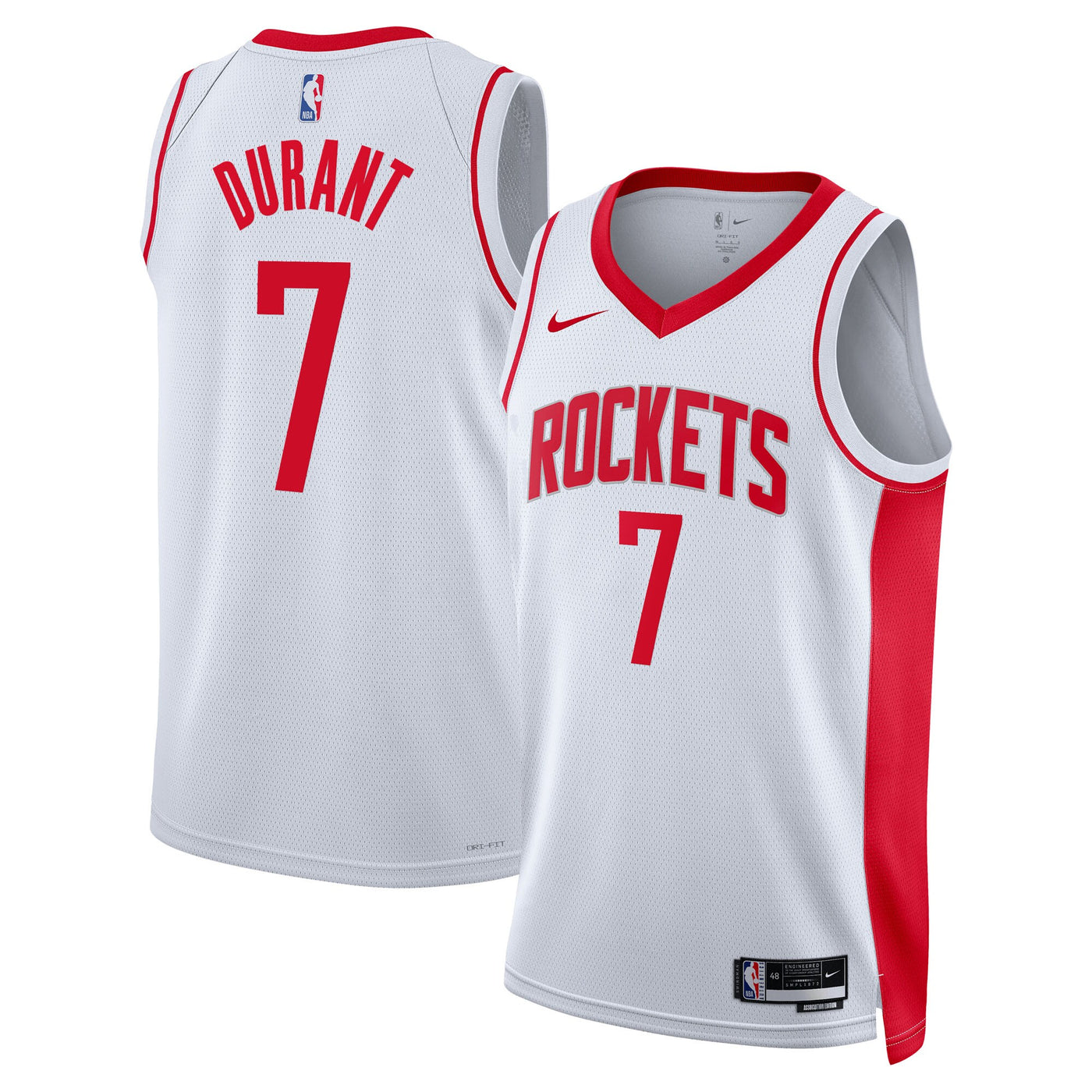 Houston Rockets Nike Association Edition Swingman Jersey - White - Kevin Durant