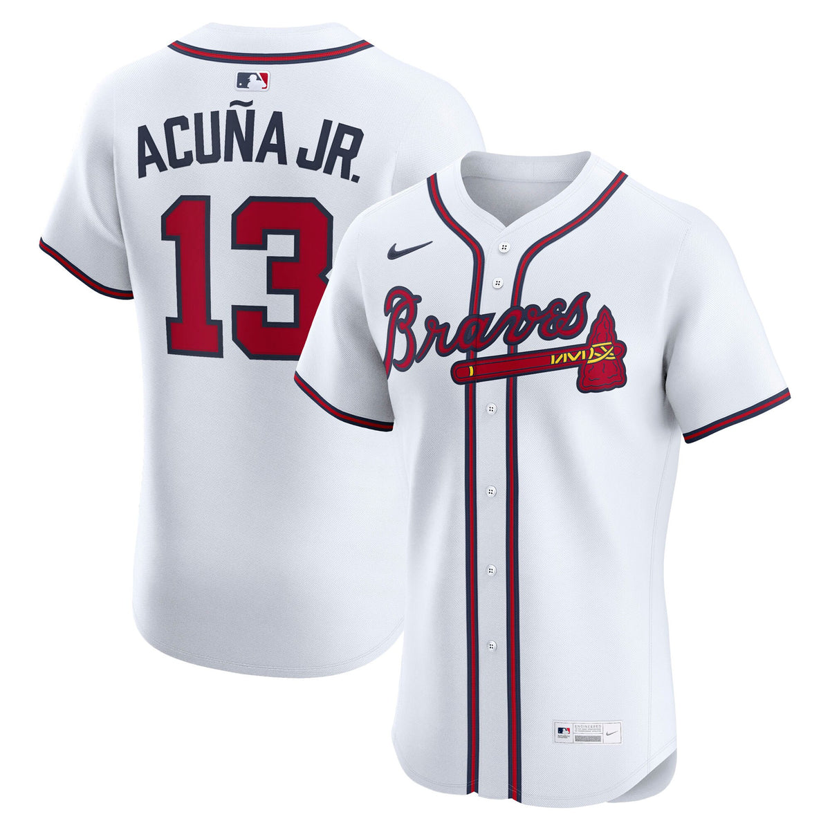 Atlanta Braves Ronald Acuña Jr. White Home Elite Player Jersey