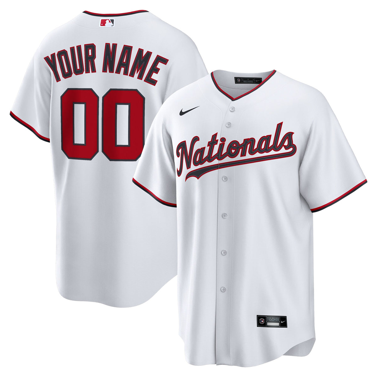 Washington Nationals White Home Custom Replica Jersey