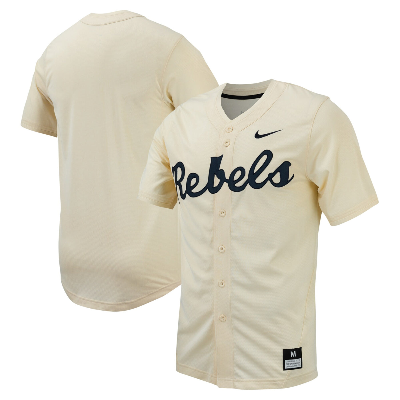 Nike Cream Ole Miss Rebels Replica Full-Button Baseball Jersey