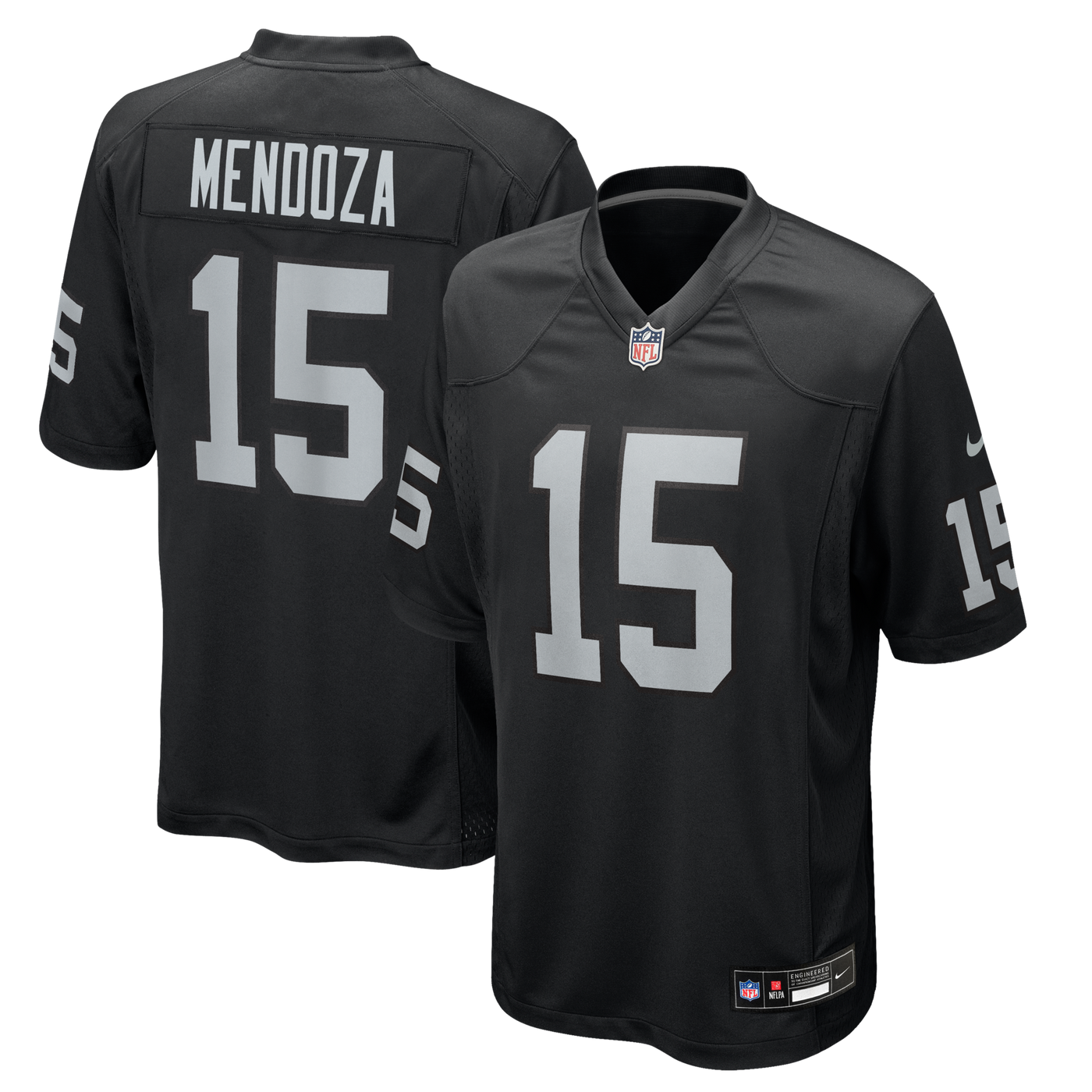 Las Vegas Raiders Fernando Mendoza Nike Black 2026 NFL Draft First Round Pick No. 1 Team Game Jersey
