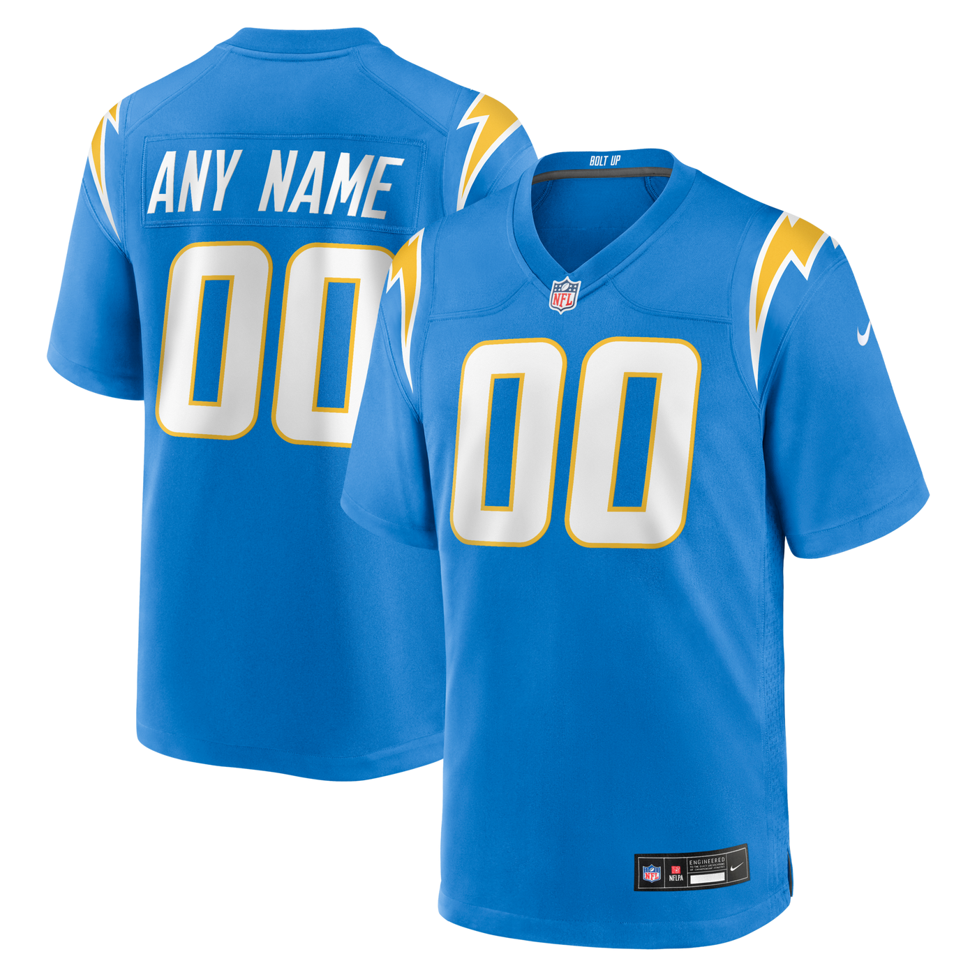 Los Angeles Chargers Nike Powder Blue Custom Game Jersey