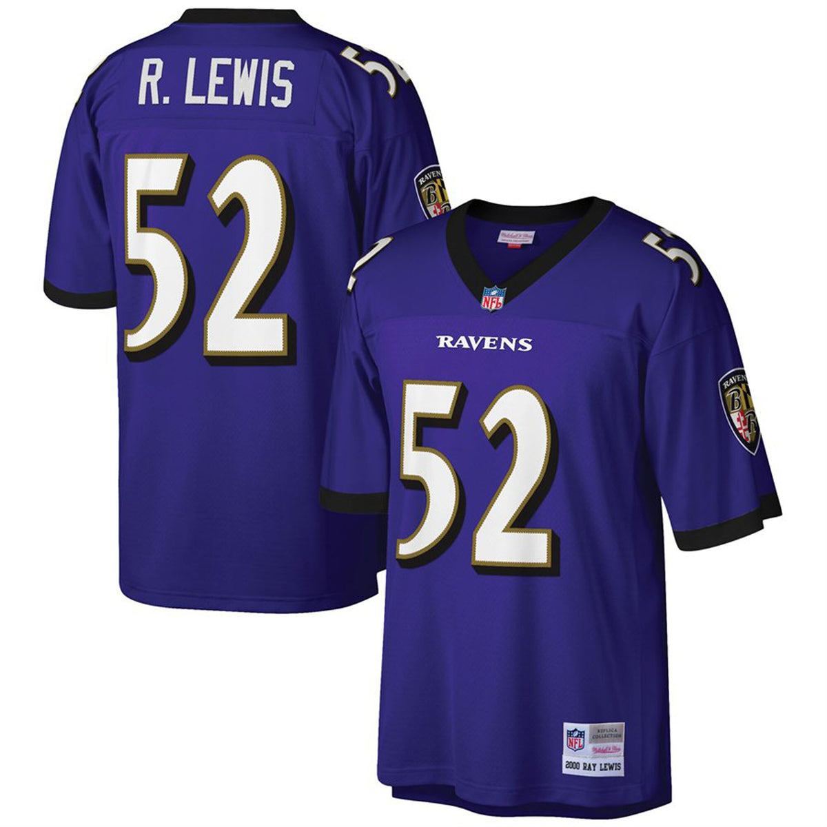 Baltimore Ravens Ray Lewis Mitchell & Ness Purple Big & Tall 2000 Retired Player Replica Jersey