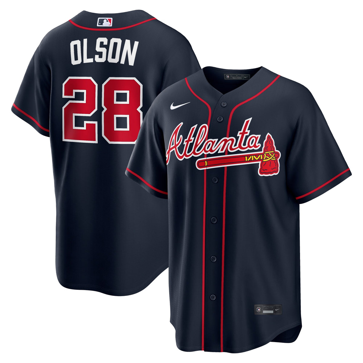 Atlanta Braves Matt Olson Navy Alternate Replica Jersey
