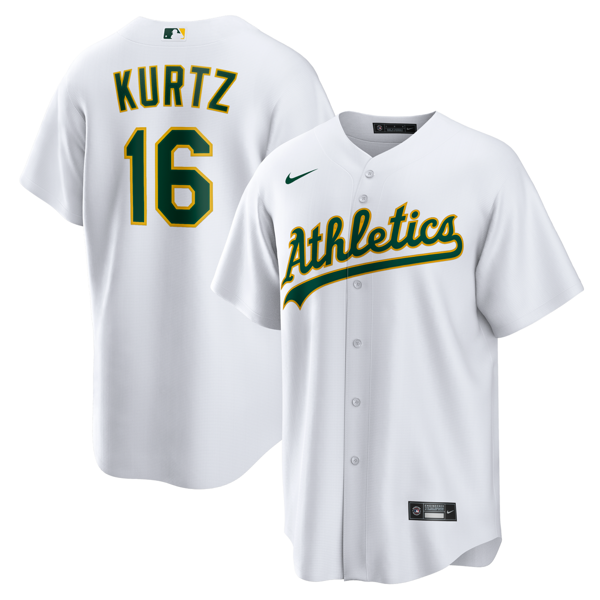 Athletics Nick Kurtz White Home Replica Player Jersey