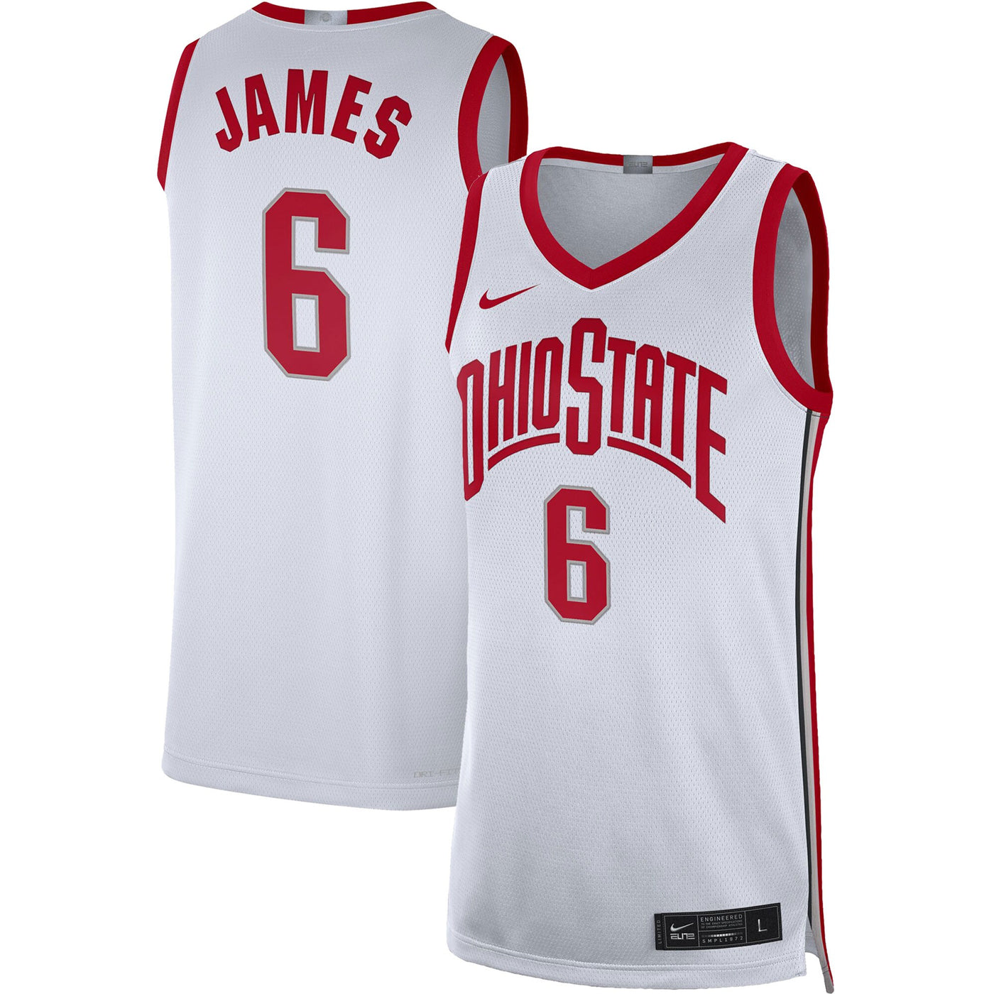 Nike LeBron James White Ohio State Buckeyes Limited Basketball Jersey