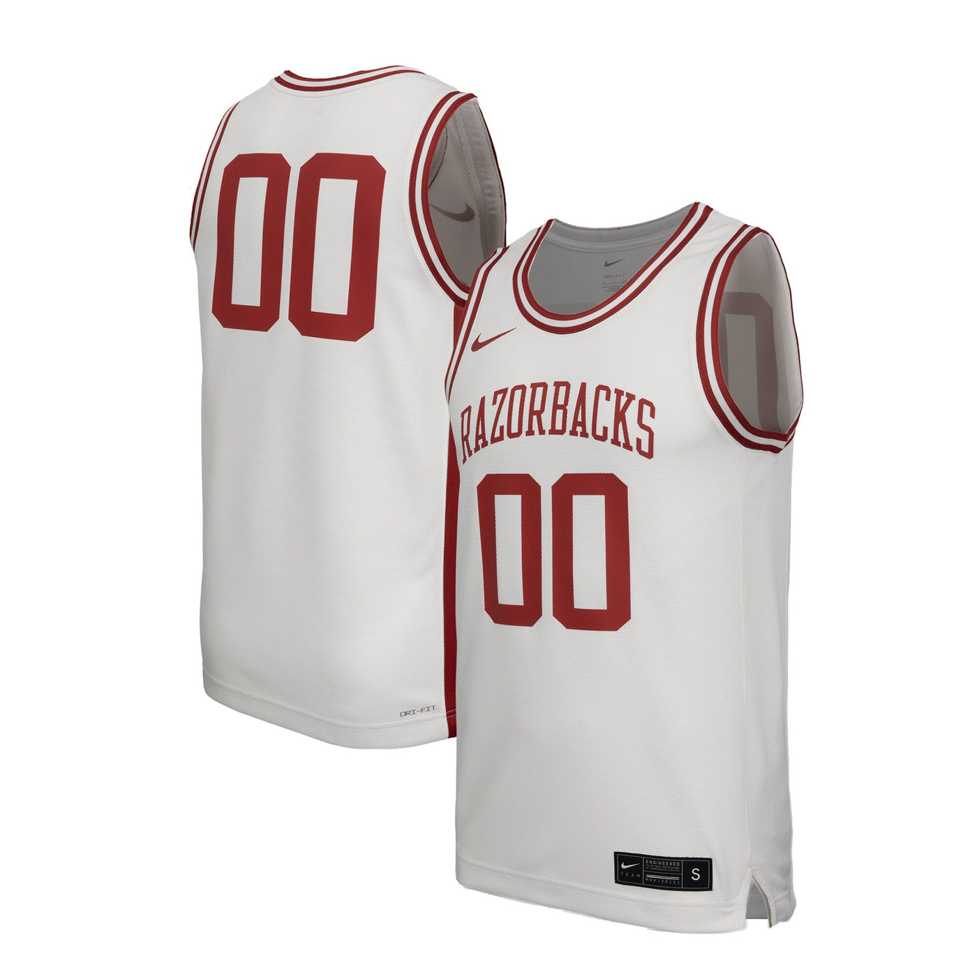 Nike #1 White Arkansas Razorbacks Replica Basketball Jersey