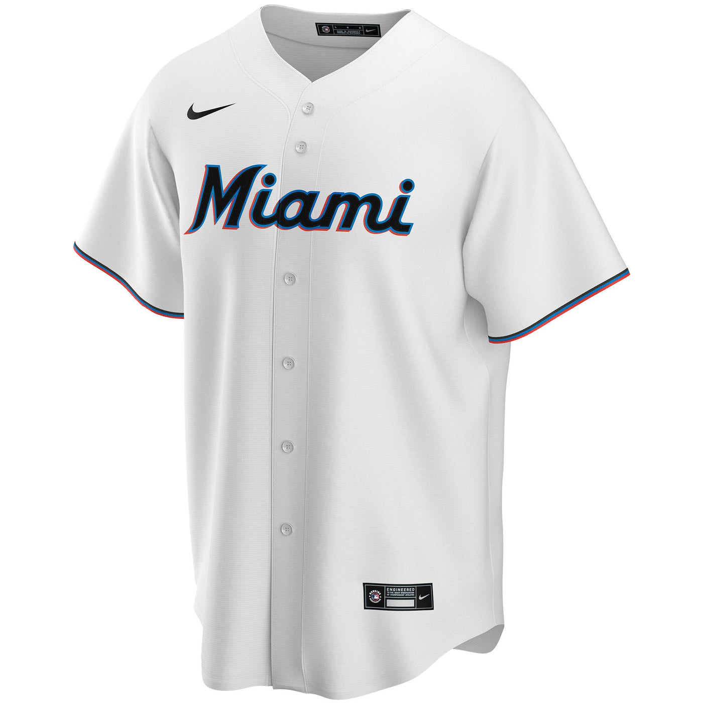 Miami Marlins Nike White Home Replica Custom Jersey