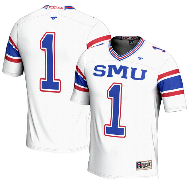 GameDay Greats #1 White SMU Mustangs Endzone Football Jersey