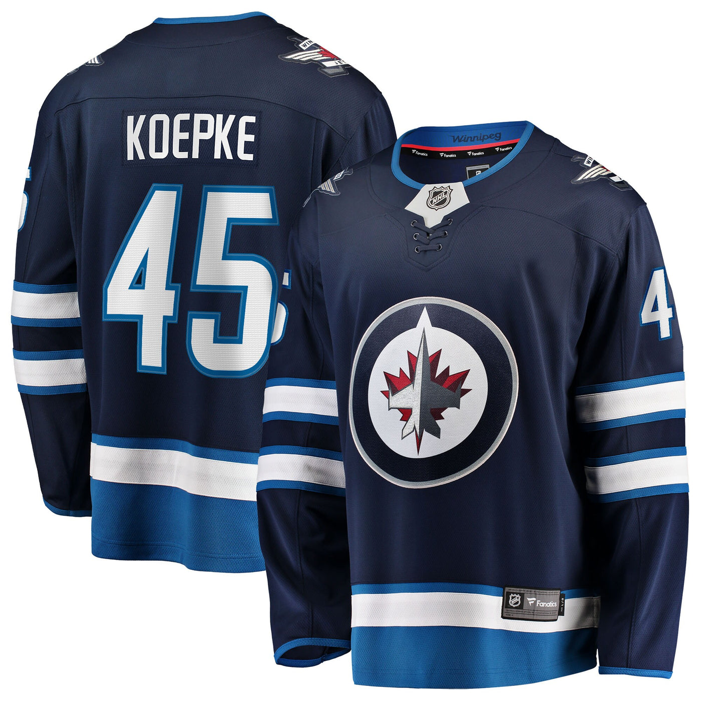 Winnipeg Jets Cole Koepke Fanatics Navy Home Breakaway Jersey
