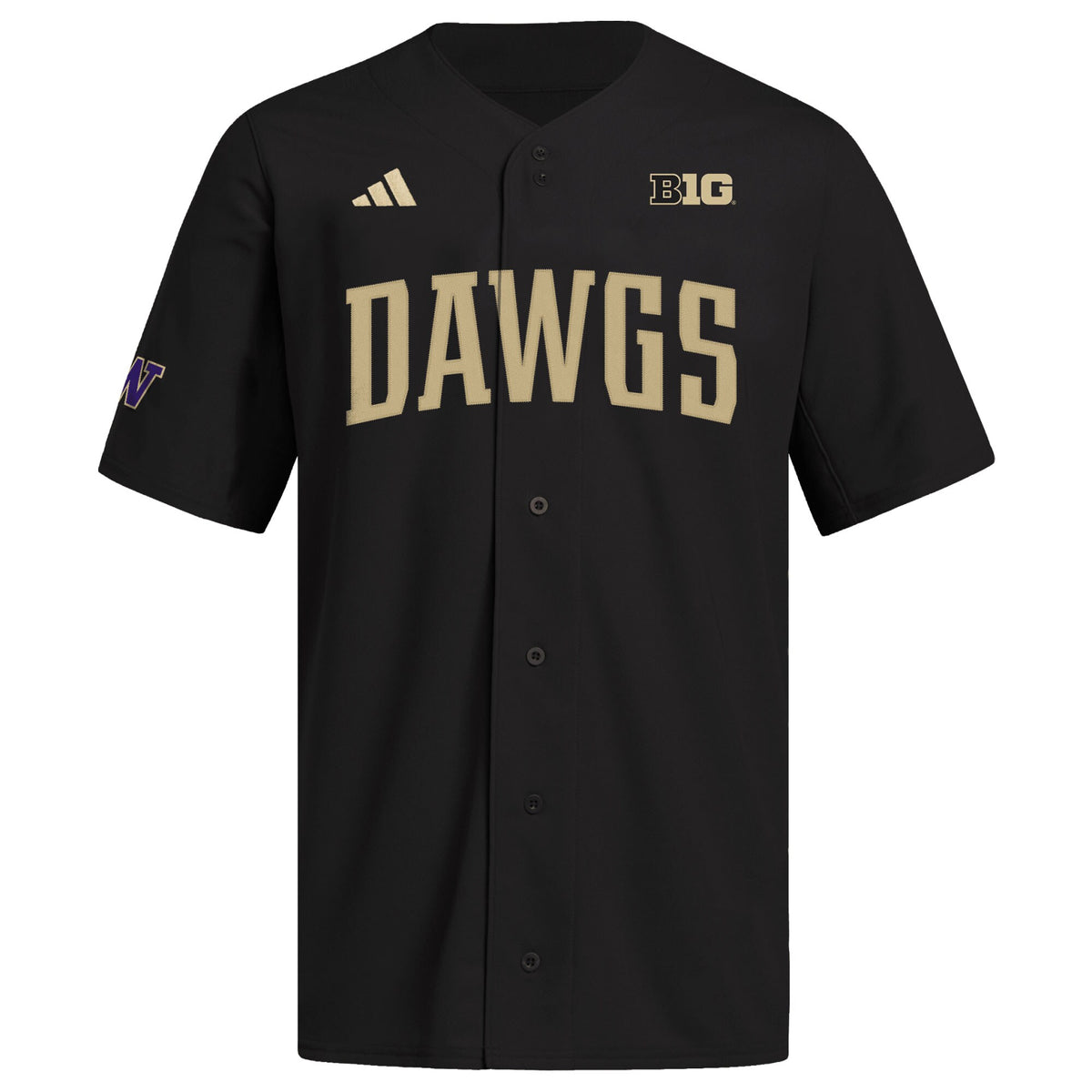 Washington Huskies Replica Baseball Jersey - Black