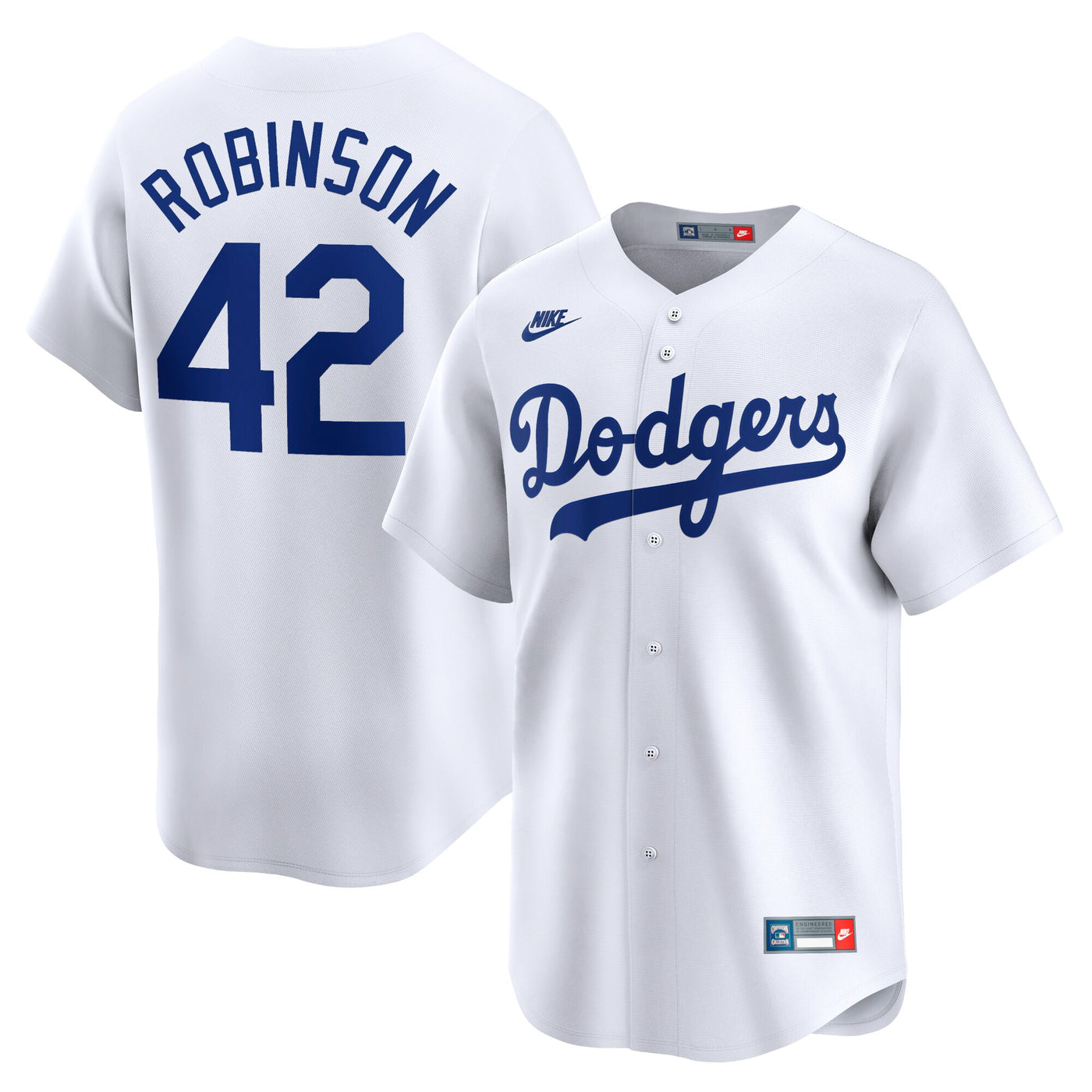 Brooklyn Dodgers Jackie Robinson Nike White Throwback Cooperstown Collection Limited Jersey