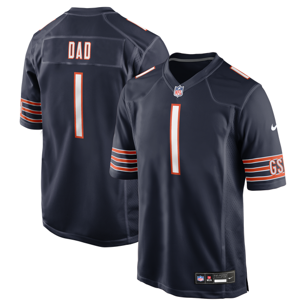 Chicago Bears Number 1 Dad Nike Navy Game Jersey