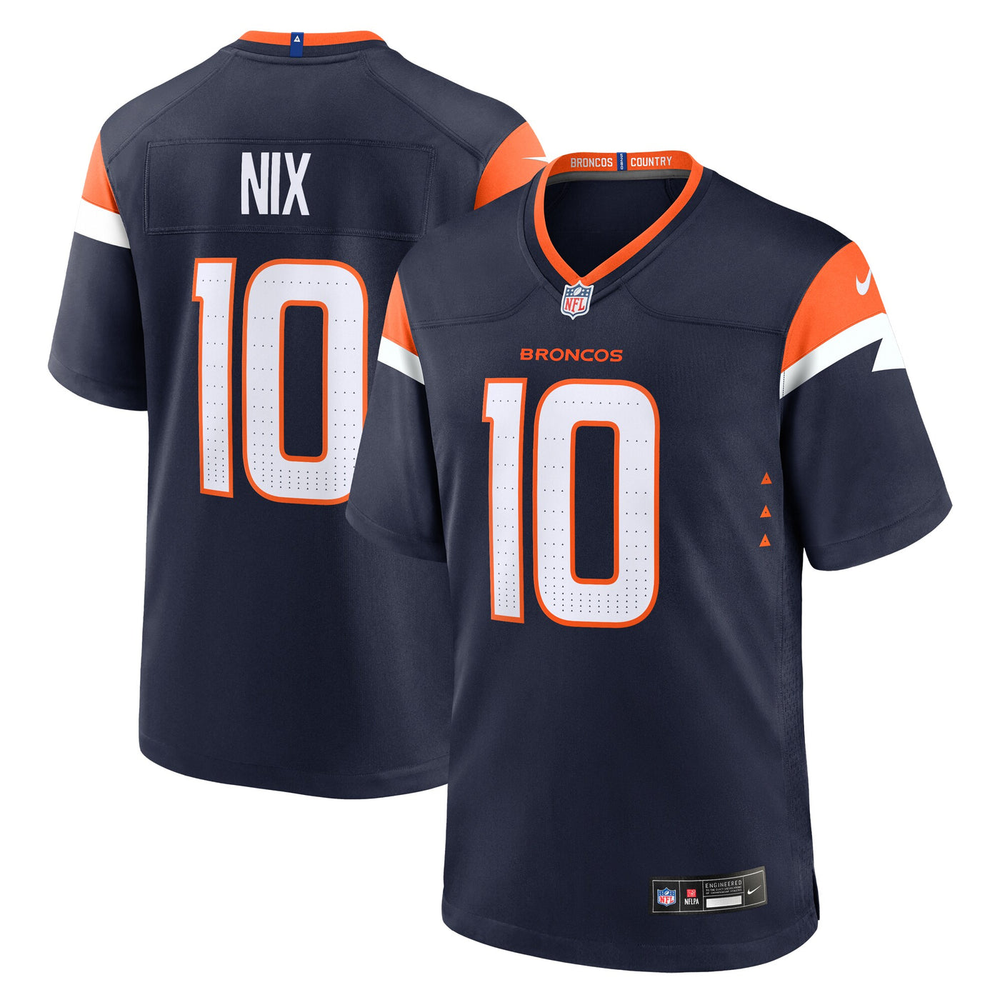 Denver Broncos Bo Nix Nike Navy Alternate Game Jersey