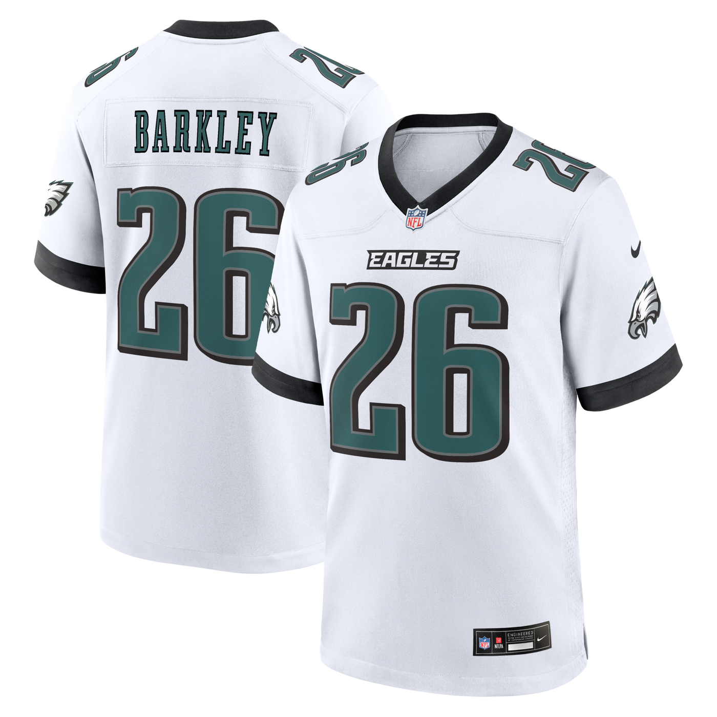 Philadelphia Eagles Saquon Barkley Nike White Game Jersey