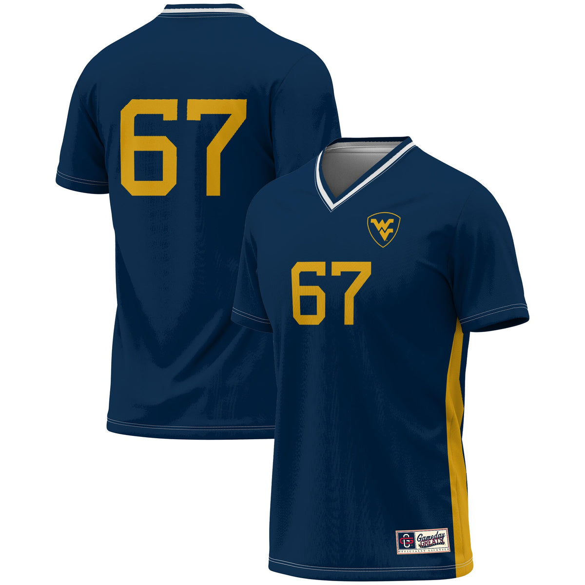 #1 West Virginia Mountaineers GameDay Greats Lightweight Soccer Fashion Jersey - Navy