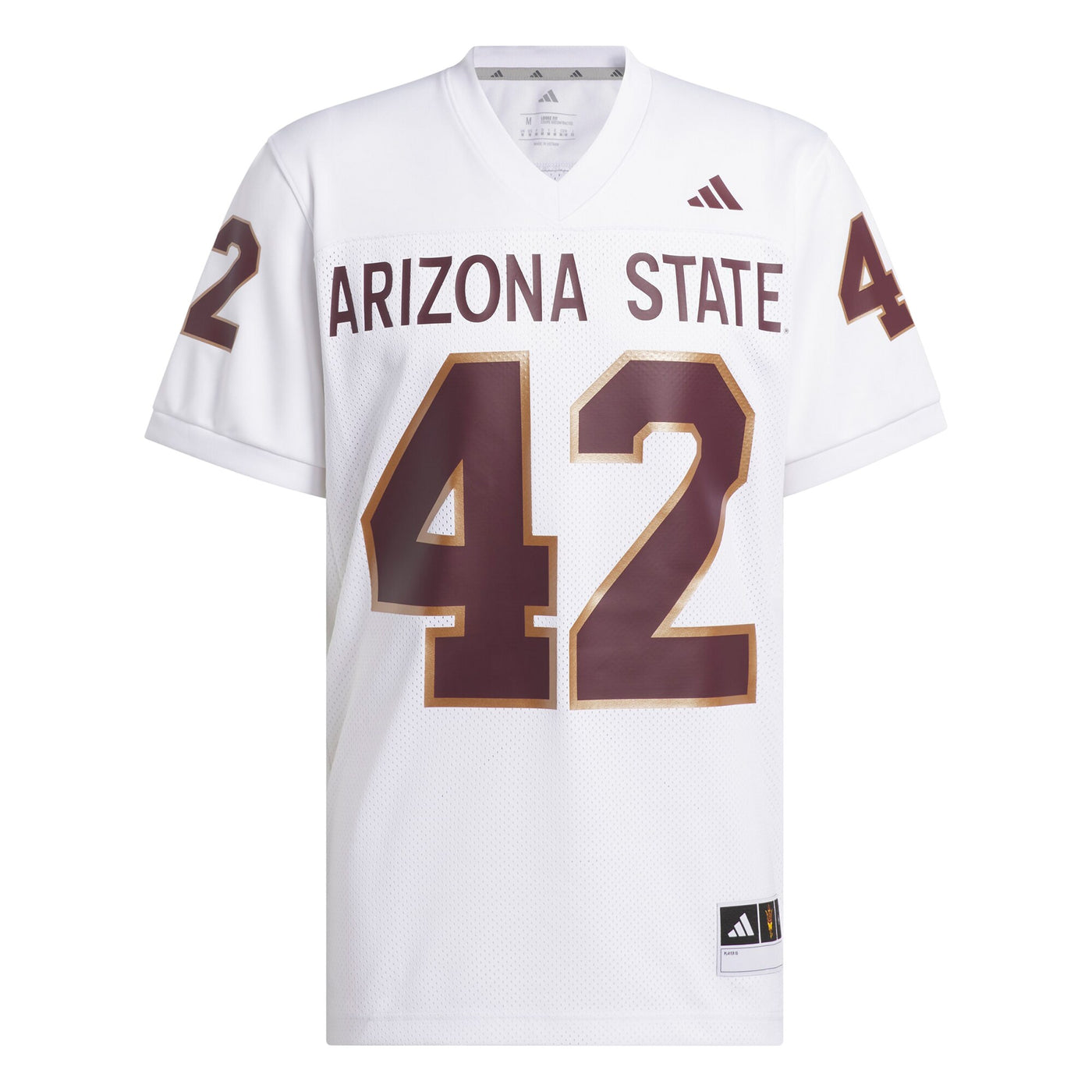 adidas Pat Tillman #42 White Arizona State Sun Devils Away Icon Premier Football Jersey