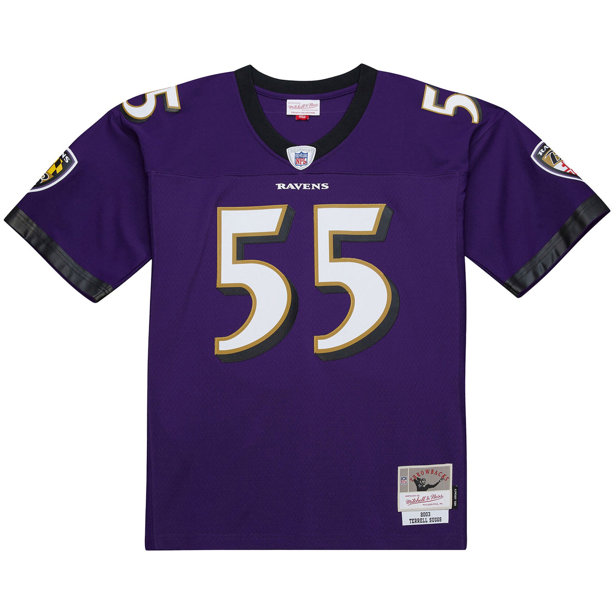 Baltimore Ravens Terrell Suggs Mitchell & Ness Purple 2003 Legacy Replica Jersey