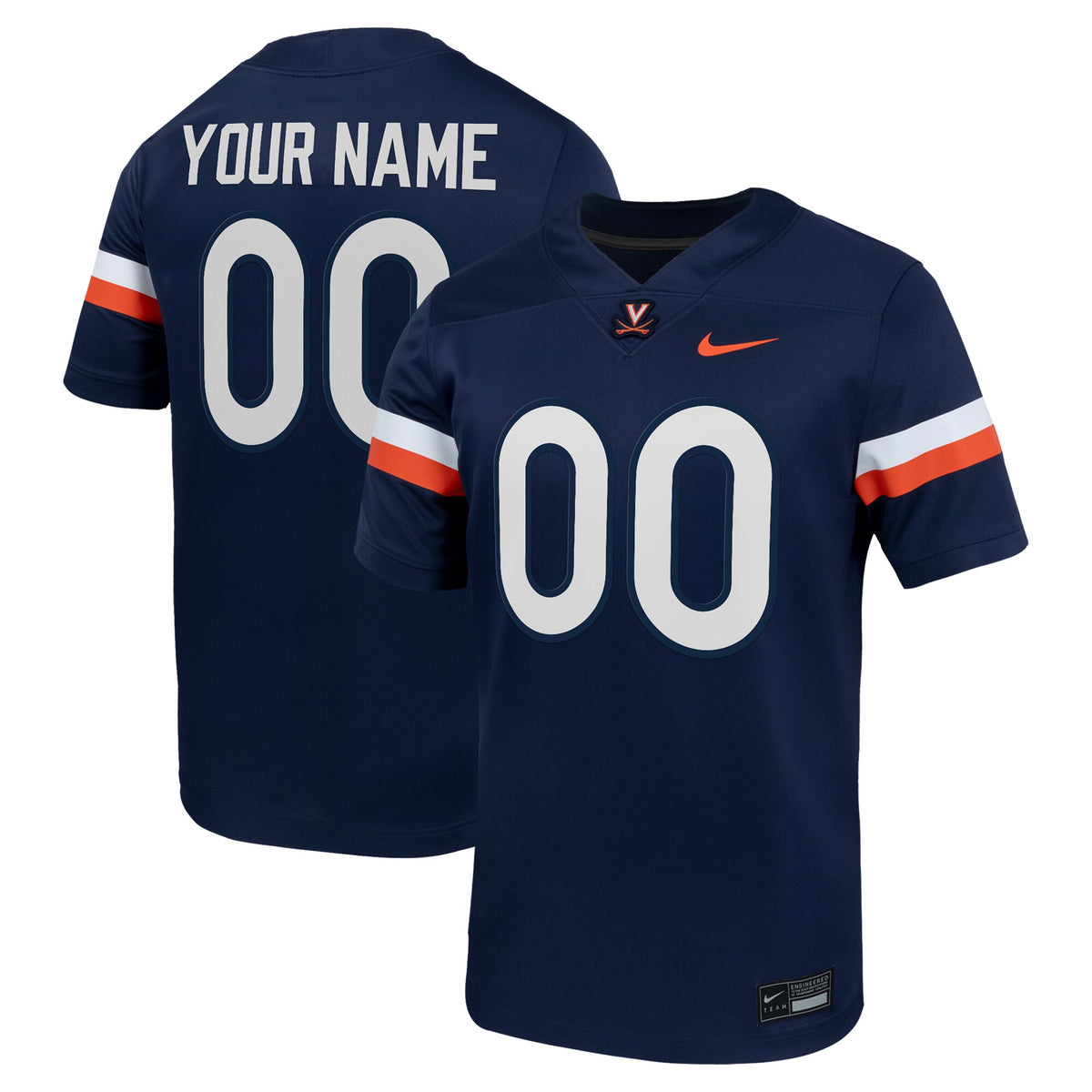 Virginia Cavaliers Custom Football Game Jersey - Navy