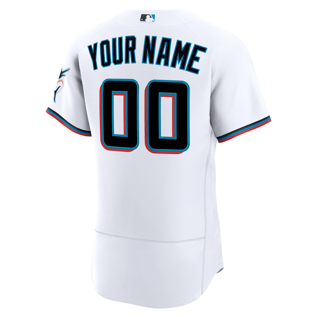 Miami Marlins White Home Authentic Custom Jersey
