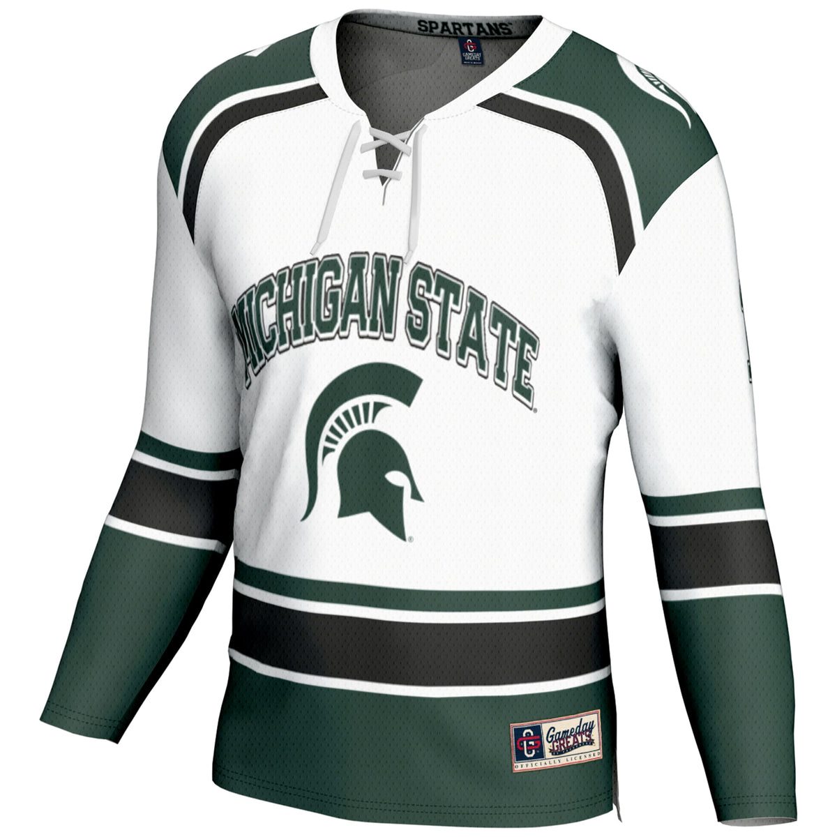 #1 Michigan State Spartans GameDay Greats Hockey Jersey - White