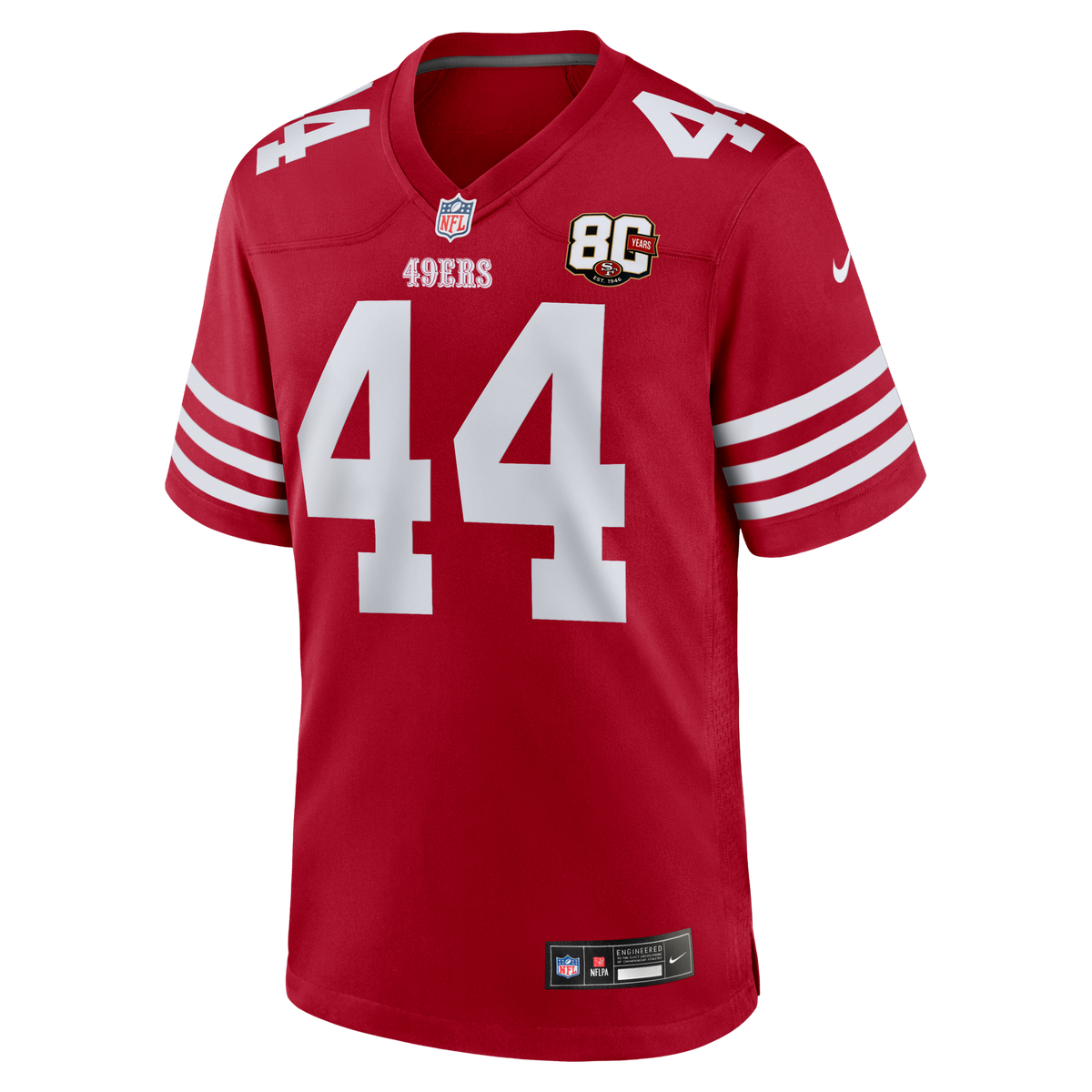 San Francisco 49ers Kyle Juszczyk Scarlet 80th Anniversary Game Jersey