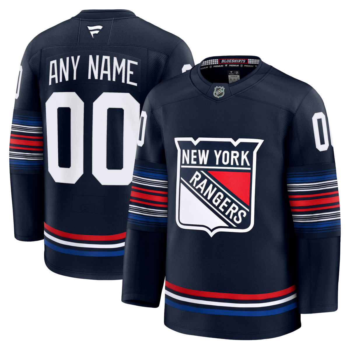 New York Rangers Fanatics Navy Alternate Premium Custom Jersey